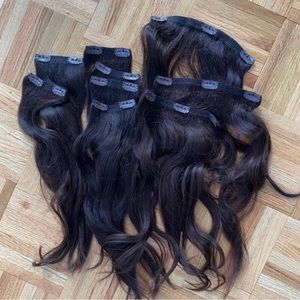 100% Remy Human Hair brand: Cashmere Hair *seamless* dark brown extensions 18”